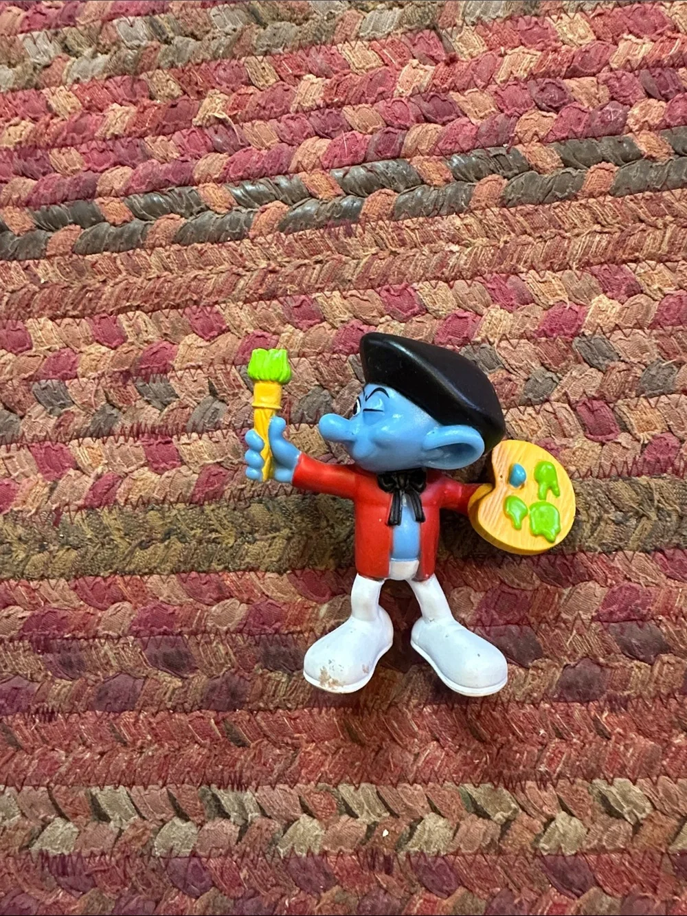 Smurf PAINTER Artist Figure MCDONALDS COLLECTIBLE 3”